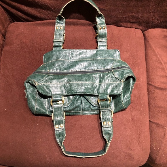Butterfly Women's Hunter Green/Gold Double -Strap Shoulder Bag/Tote - Picture 11 of 13
